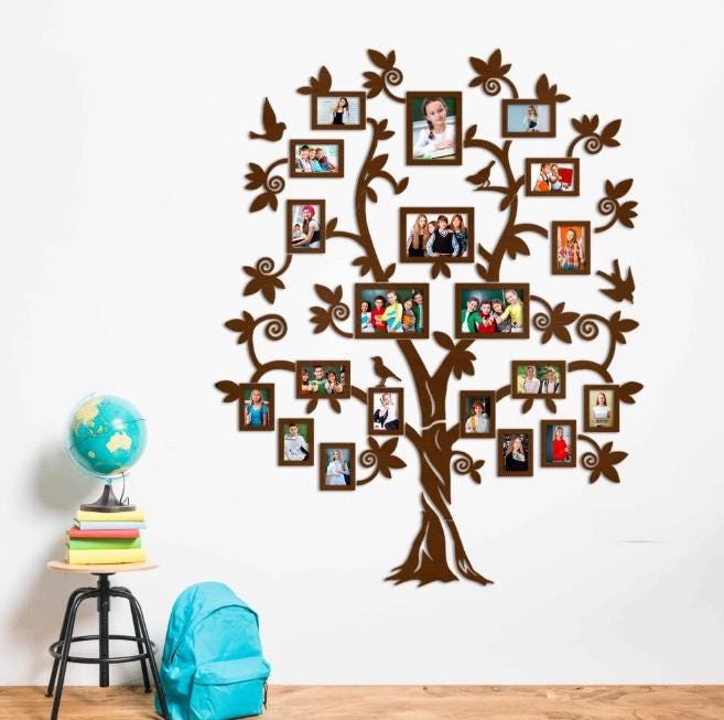 Family Tree Wall Decor With Photo Frames – Large Removable Black Tree ...