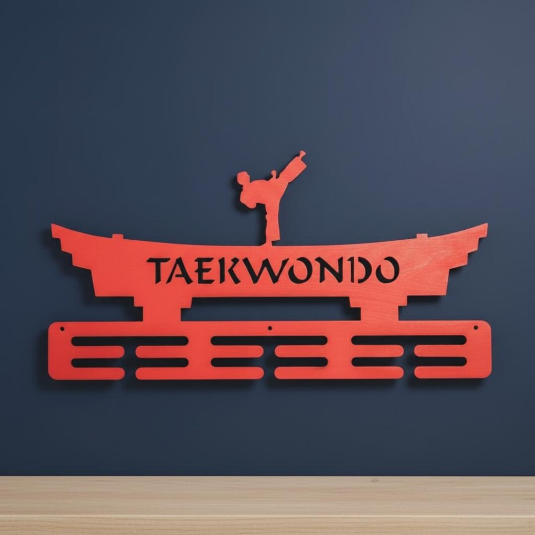 Tai Kwon Do Display Rack Taekwondo Medal Rack – Wooden Martial Arts Display Holder, Wall Hanger ...