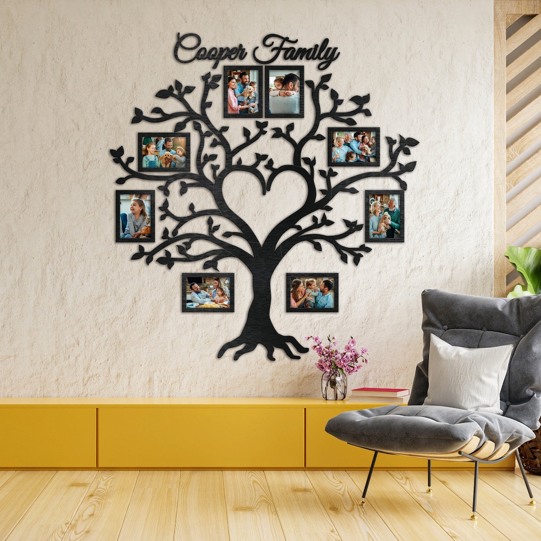 Family Tree of Hearts Canvas - 11x14-Framed