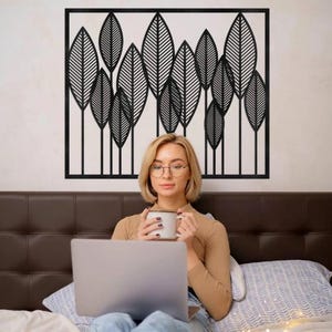 Wooden Leaf Wall Panel – Modern Botanical Home Art, Laser Cut Nature Decor, Eco Friendly Minimalist Accent for Living Room