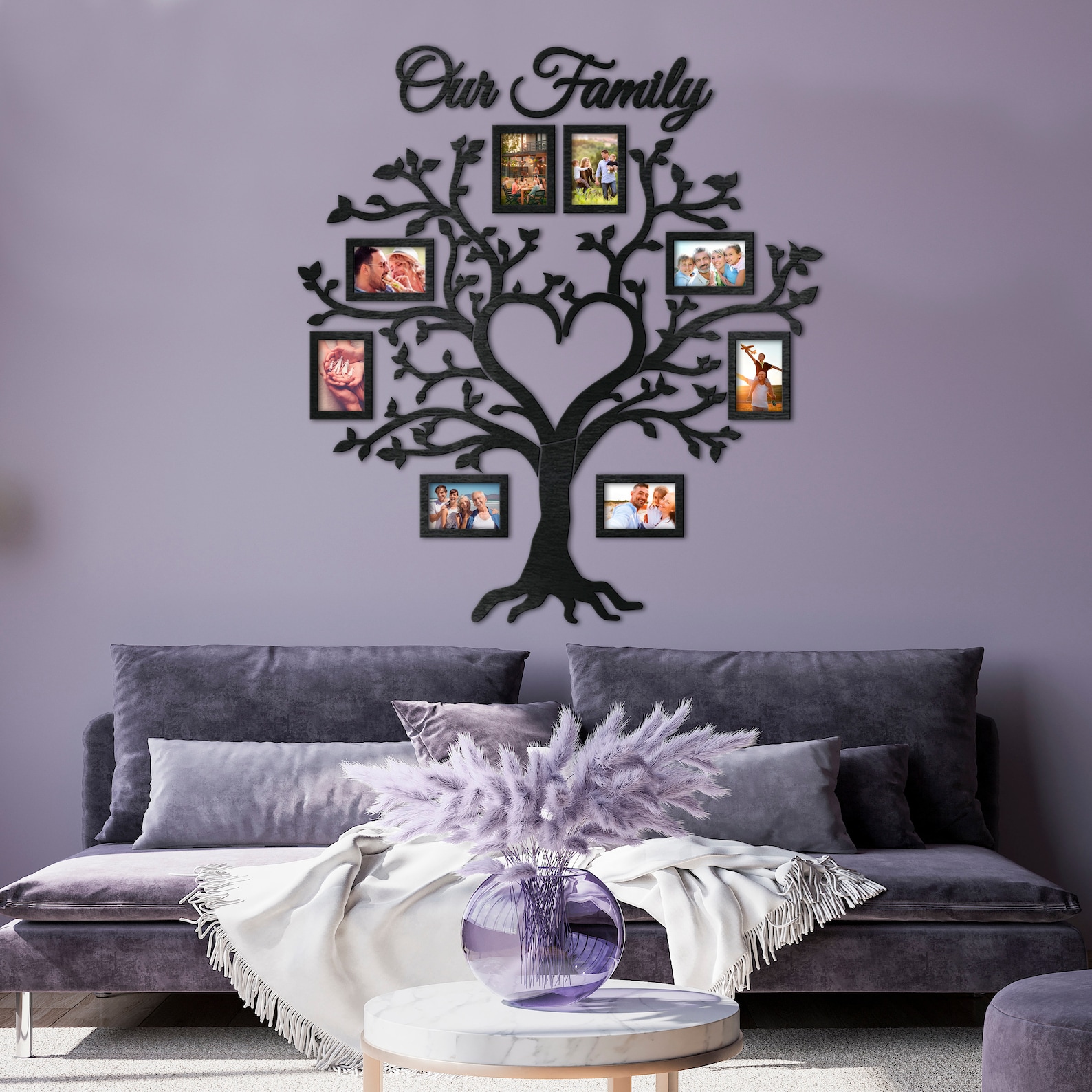 Large Family Tree Wall Art, Custom Family Photo Collage, Family Photos ...