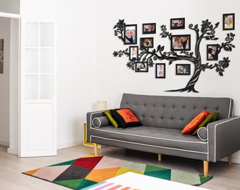 Großes Wandbild Mit Blauem Baum – 76x152 Cm, Leinwanddruck Auf Keilrahmen, Modernes Deko-Kunstwerk