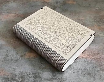 Wooden Book Box with Classic Carved Design – Laser Cut Hidden Compartment, Eco-Friendly Keepsake Organizer, Ukrainian Wood Art