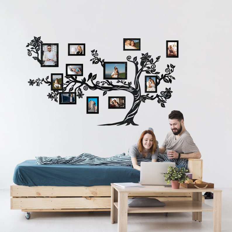 Wooden Family Tree With Frames / Wall Decorations for Living Etsy