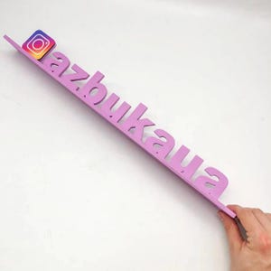 Personalized Wooden Instagram Logo Sign with Stand – Custom Color Printed Desk Display for Business Branding, Office or Shop Decor
