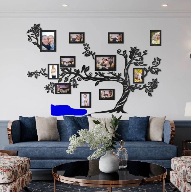 Personalized Family Tree Frame Wall Photo Collage | Custom Last Name ...