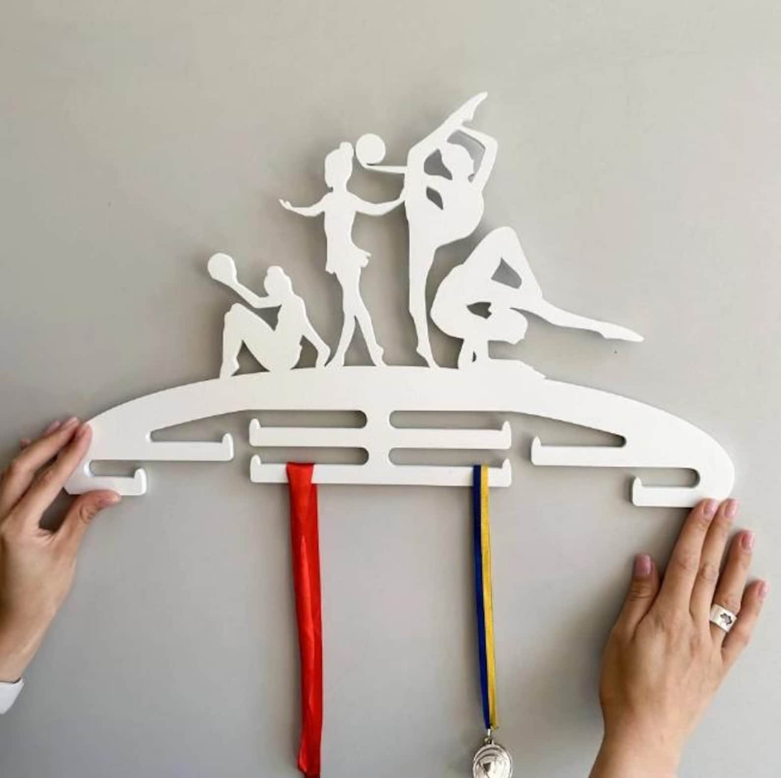 Joy Girl Rack Wooden Gymnastics Medal Rack – Wall Hanger for Girls, Rhythmic Dance ...
