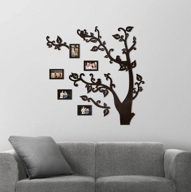 Personalized Family Tree Wall Art With Photo Frames | Vinyl Wall ...