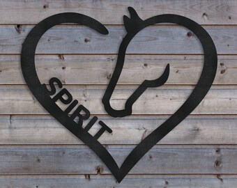 Personalized Wooden Horse Heart Sign, Custom Wooden Horse Décor, Horse Lover Gift for Horse Lover, Equestrian Gift, Horse Memorial Name Sign