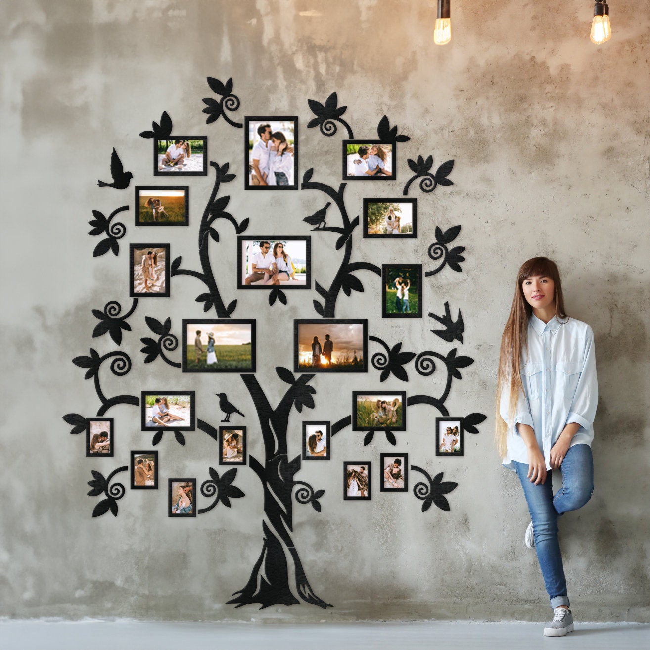 Décoration Murale Arbre De Vie En Bois - 60 Cm - Style Moderne Et Minimaliste - Ornement Géométrique Pour Salon, Chambre, Bureau - Plusieurs Couleurs