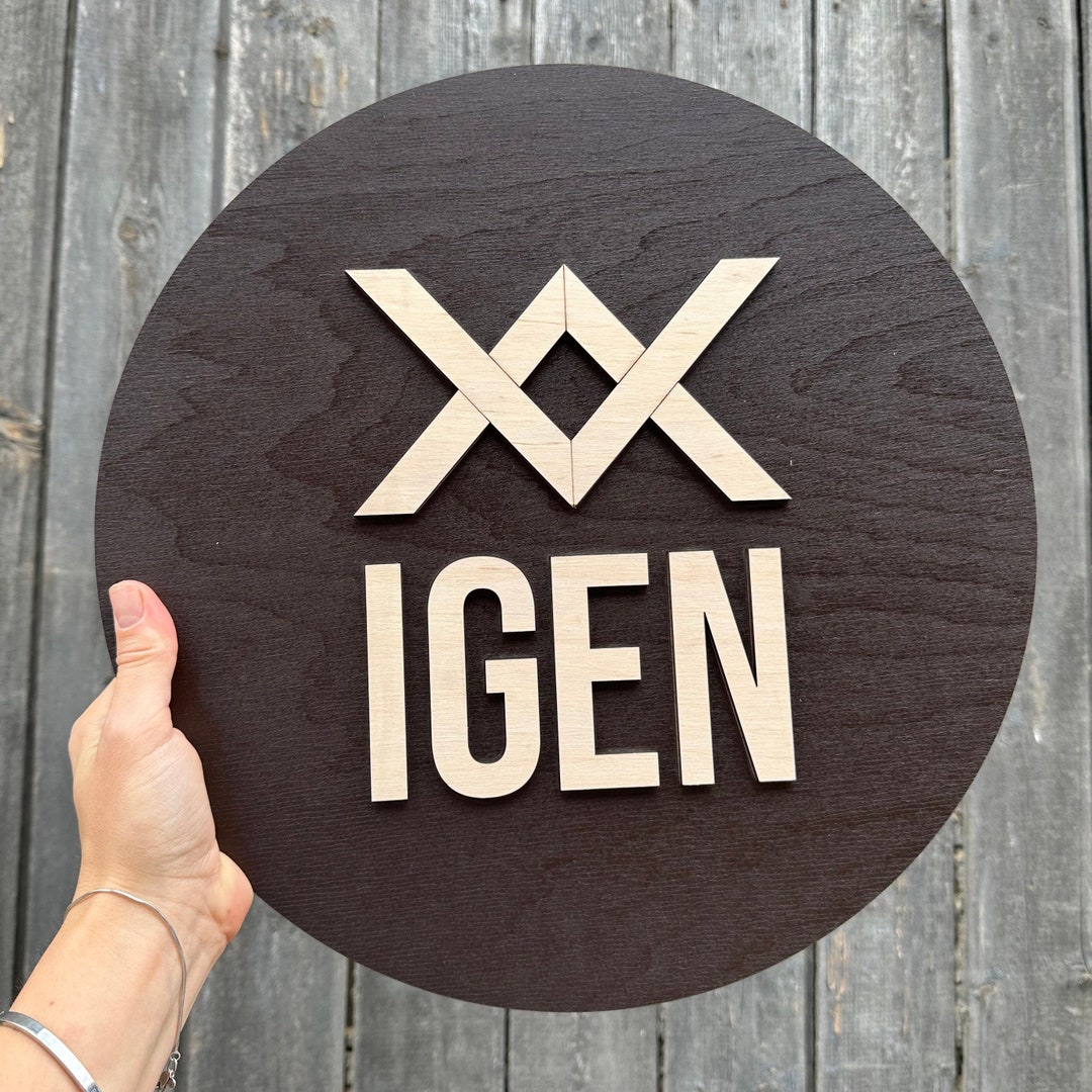 Personalized Wooden Business Sign, Wooden Round Sign, Custom Wood