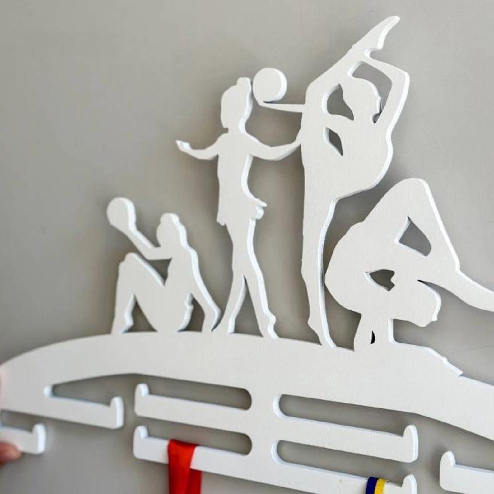 Joy Girl Rack Wooden Gymnastics Medal Rack – Wall Hanger for Girls, Rhythmic Dance ...