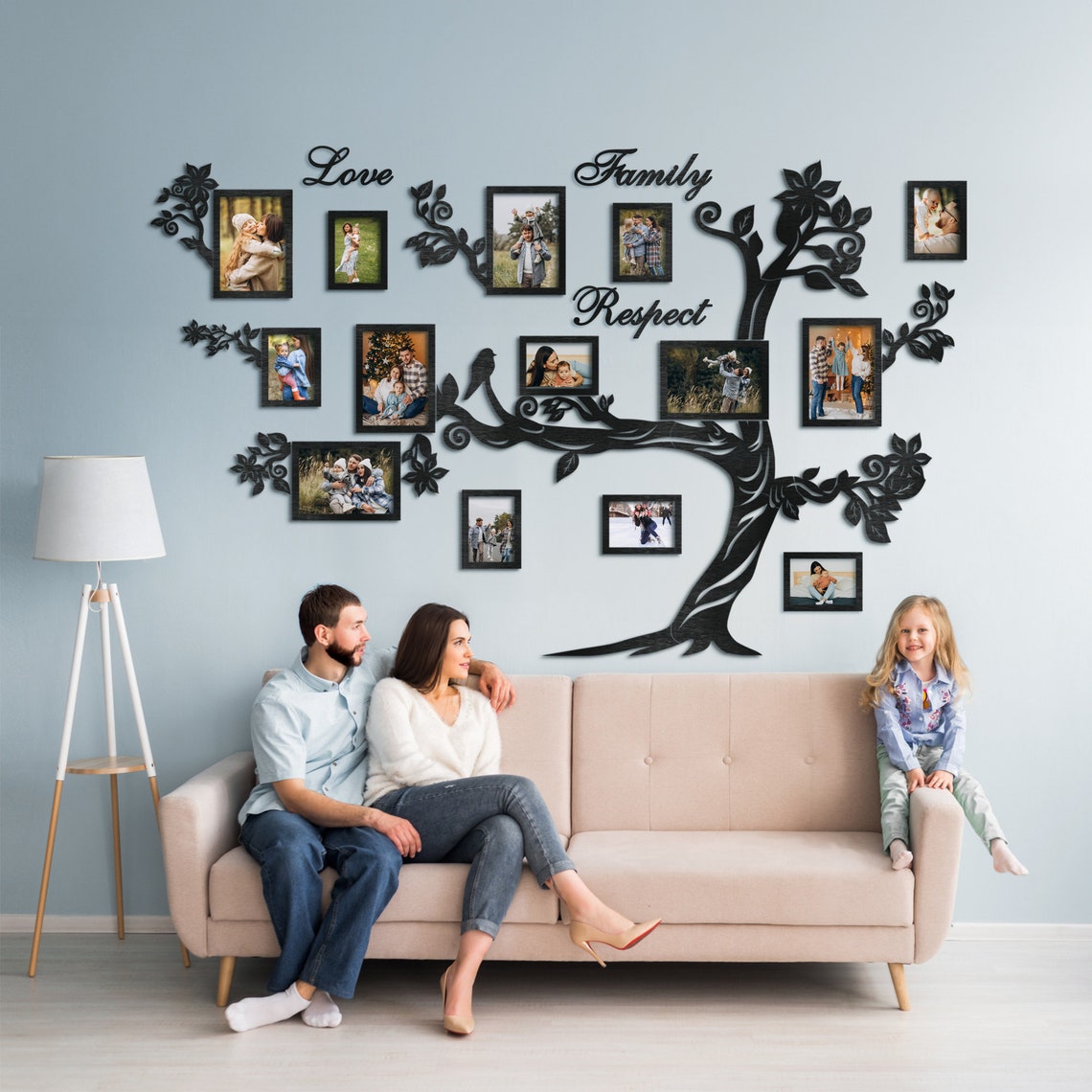 Large Family Tree With Photo Frames, Wall Decorations for Living Room ...