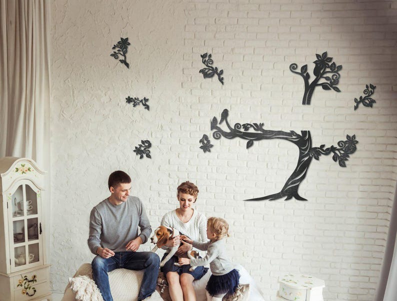 Large Family Tree With Photo Frames, Wall Decorations for Living Room ...