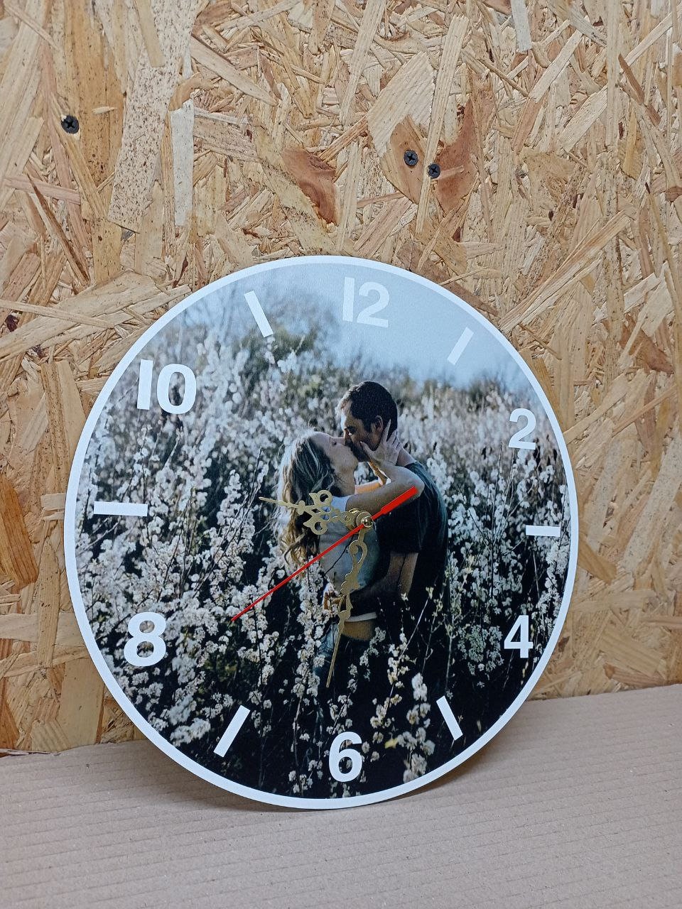 Horloge Murale Personnalisable Avec Photo - Cadran 25 Cm - Cadeau Famille, Anniversaire, Noël - Pile AA Non Incluse