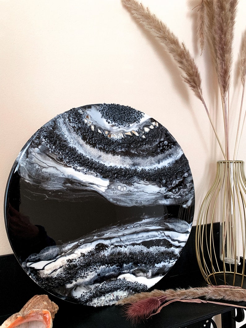 Epoxy Resin Wall Art Black Epoxy Resin Luxury Epoxy Resin Etsy