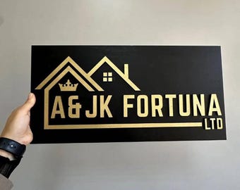 Letrero de madera personalizado con el logotipo de tu empresa: placa personalizada con el nombre de tu empresa, expositor de pared cortado a láser, decoración rústica de oficina, arte de marca