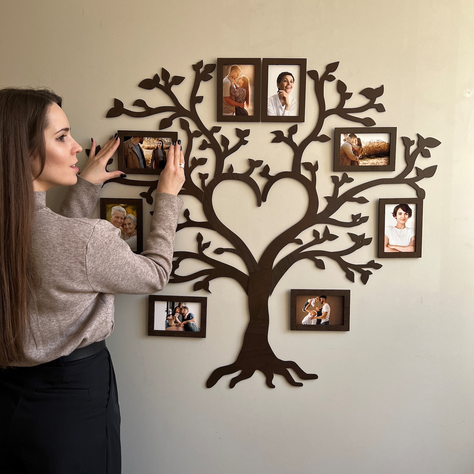 Large Family Tree Wall Art, Custom Family Photo Collage, Family Photos ...