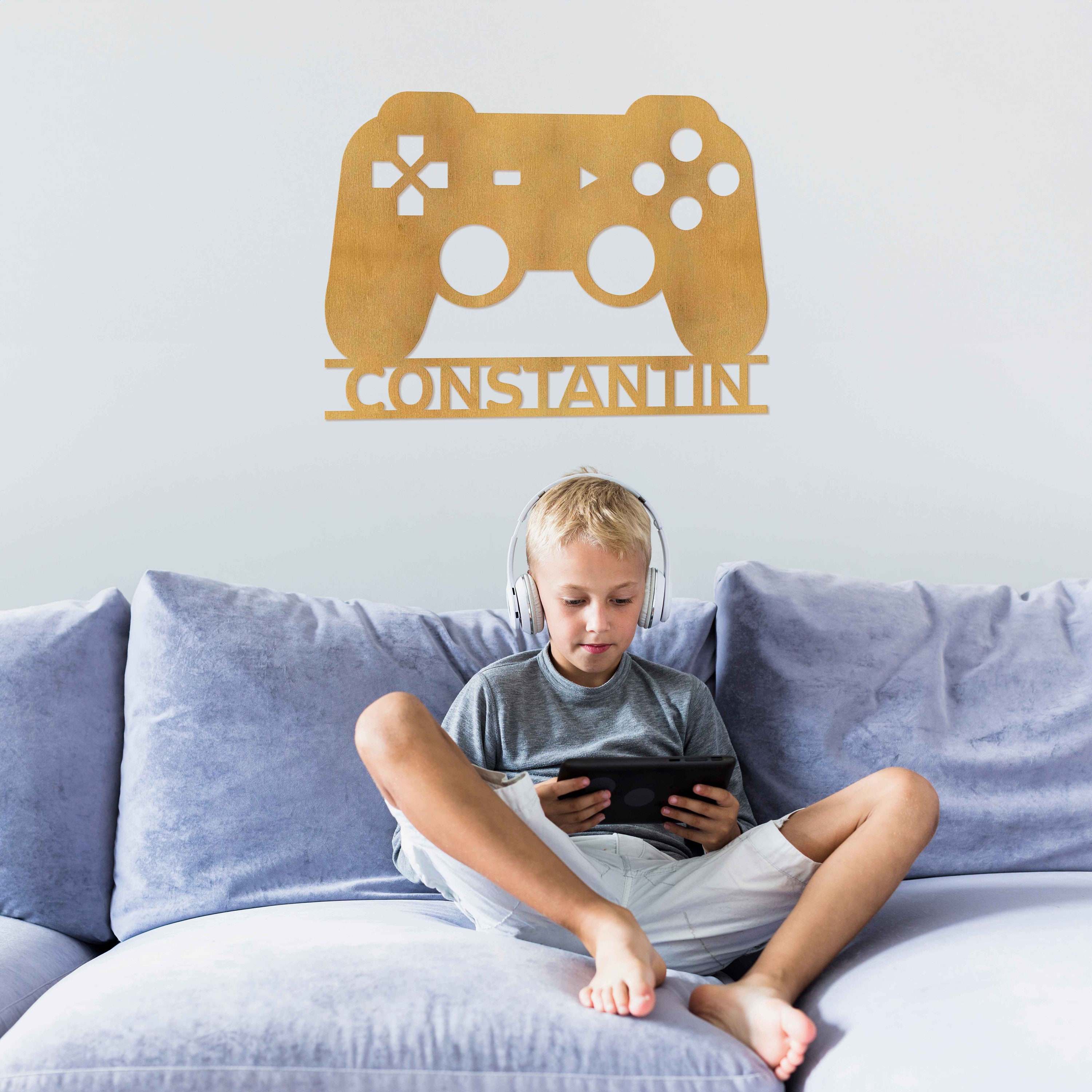 Game Controller Name Sign for Kids Video Game Décor Boys Room Name Sign ...