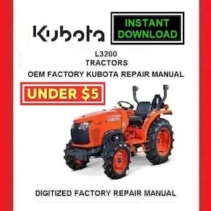 KUBOTA L3200 Tractors Workshop Service Repair Manual pdf Download