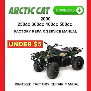 Manual de reparación y servicio de fábrica para todos los vehículos todo terreno Arctic Cat 2000 (PDF)