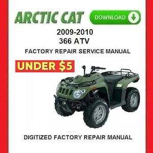 Manual de reparación y servicio de fábrica del ATV ARCTIC CAT 366 2009-2010 (PDF)