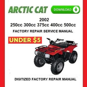 Manual de reparación y servicio de fábrica para todos los vehículos todo terreno Arctic Cat 2002 (PDF)