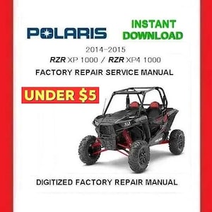 2015 POLARIS RZR1000 XP 1000 XP4 Factory Service Repair Manual pdf Download