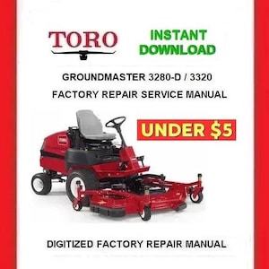 TORO Groundsmaster 3280-D/ 3320 Werkstatt Service Reparaturanleitung pdf Download