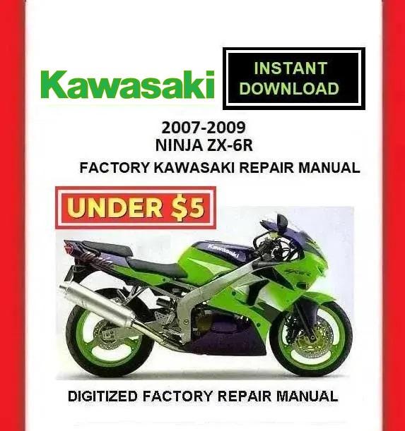 2007-2009 KAWASAKI NINJA ZX-6R ファクトリーサービス修理マニュアル