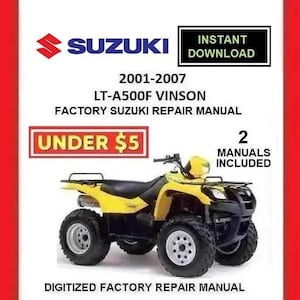 Manual de serviço e reparo de fábrica da Suzuki LT-A500F VINSON 2001-2007 em PDF para download