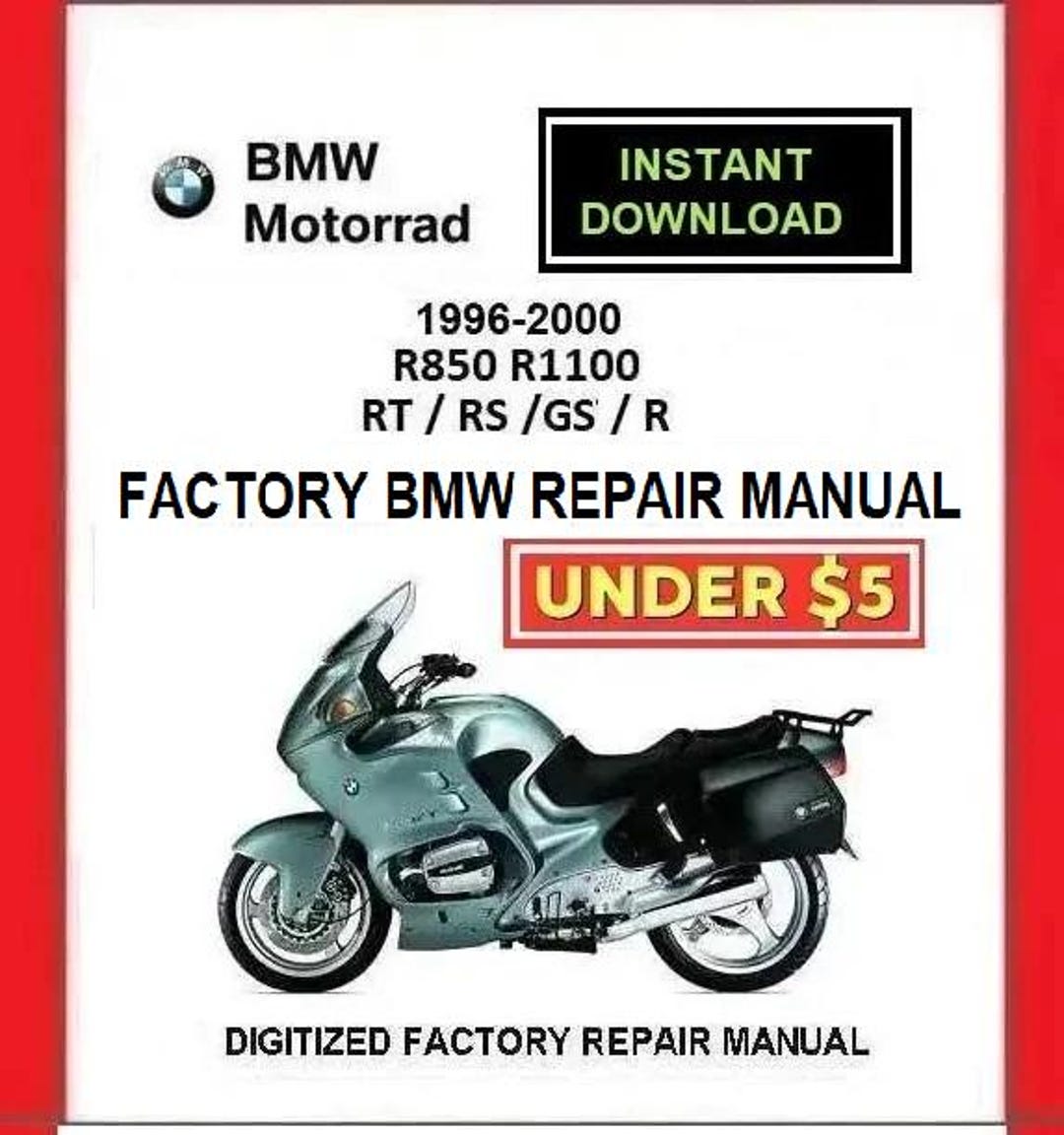 1996-2000 BMW R850 / R1100 RT/ RS Factory Service Repair Manual 