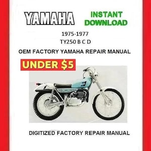 1975-1977 YAMAHA TY250B C D Factory Owner&#39;s Service Repair Manual Download