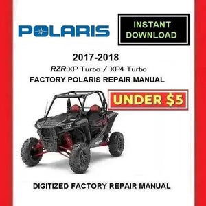 Manual de reparación y servicio de fábrica POLARIS RZR1000 XP 1000 XP4 2017-2018 (PDF)