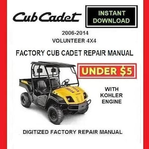 CUB CADET VOLUNTEER 4X4 Utility Vehicle Service Repair Manual pdf Download