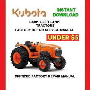 KUBOTA L3301 L3901 L4701 Tractors Workshop Service Repair Manual pdf Download