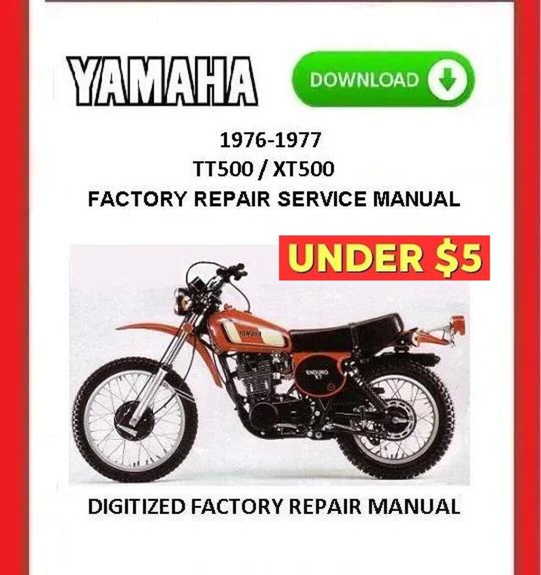ヤマハ XT500 サービスマニュアル Yamaha XT500 & TT500 Motorcycle (1976-1981) Service Repair