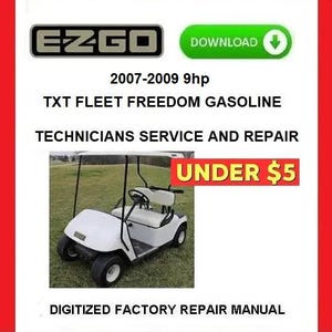 Manuale di assistenza e riparazione del carrello da golf a gas Fleet Freedom EZGO TXT 9hp 2008 in formato PDF da scaricare