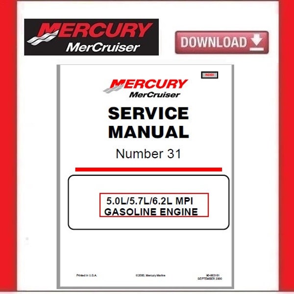 MERCURY MerCruiser Service Manual #31 5.0L 5.7L 6.2L MPI Engine pdf Download