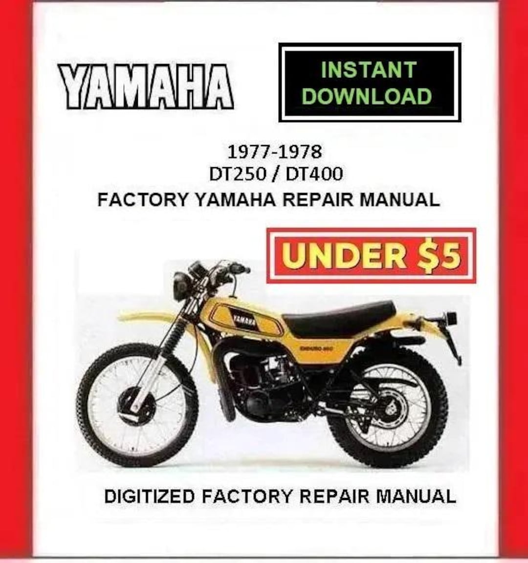 1977 YAMAHA DT250 / DT400 Factory Service Repair Manual Pdf Download - Etsy