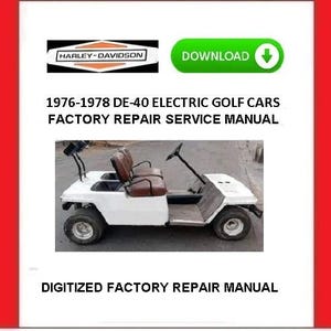 1976-1978 ハーレーダビッドソン DE-40 電動ゴルフカート サービス修理マニュアル pdf ダウンロード