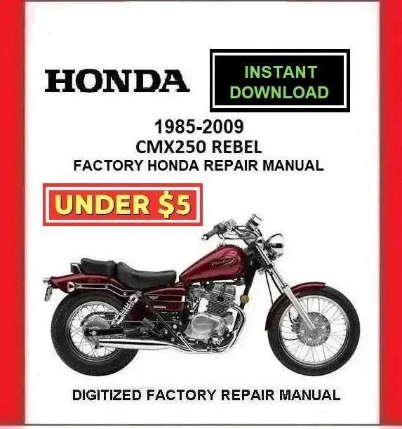 1985-2009 HONDA CMX250 REBEL 工場サービス修理マニュアル pdf