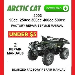 Manual de reparación y servicio de fábrica para todos los vehículos todoterreno ARCTIC CAT 2003 (PDF)