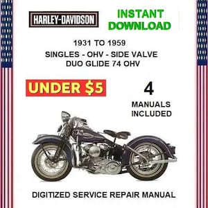 1931 -1959 Harley-Davidson Motorcycles Vintage Service Repair Manuals pdf Download