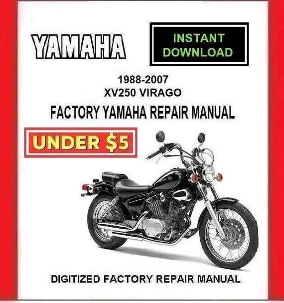 1988-2007 YAMAHA XV250 VIRAGO Factory Owner's Service Repair