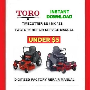 TORO TimeCutter ss/mx/zs Werkstatt Service Reparaturanleitung pdf Download