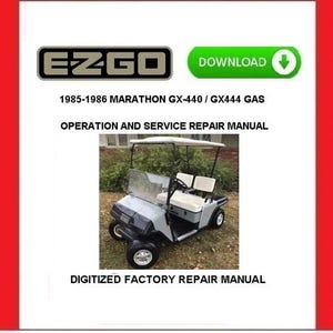 EZGO GX-440 GX-444 (1985-86) ガス ゴルフ カート サービス修理マニュアル pdf ダウンロード