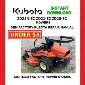 Kubota ZD21N-EC ZD21-EC ZD28-EC Zero Turn Mowers Workshop Service Repair Manual pdf Download