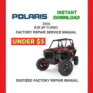 2016 POLARIS RZR XP 925cc Turbo Factory Service Repair Manual pdf Download