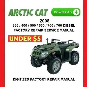 Manual de reparación y servicio de fábrica para Arctic Cat 366/400/500/650/700 (2008) (PDF)